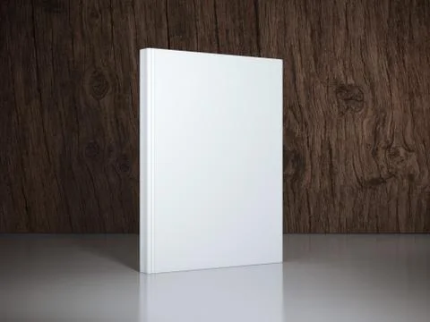 Empty blank white book in modern studio Stock Illustration
