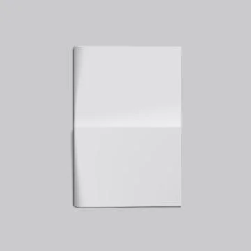 Empty Blank White Folded Newspaper Front Page Stock Illustration