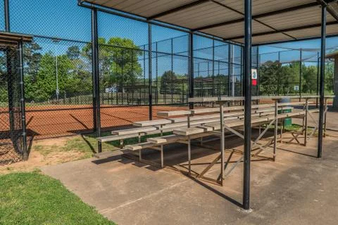 Empty bleachers at a baseball park Stock Photos