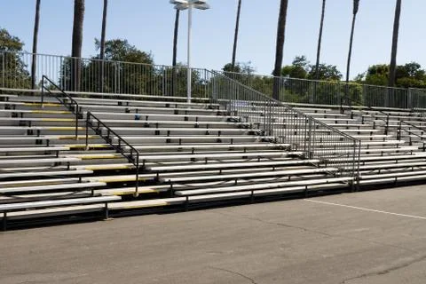 Empty bleachers during daytime Stock Photos