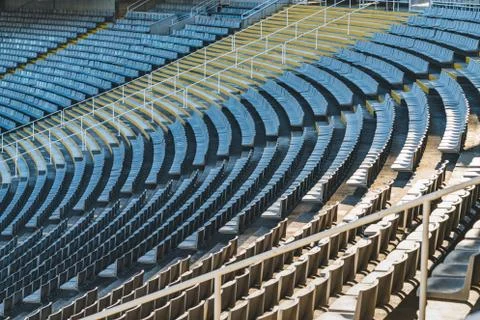 Empty bleachers of a huge stadium Foto stock