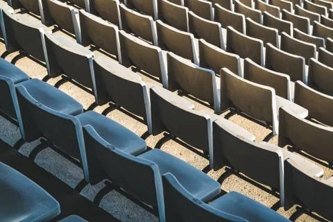 Empty bleachers of a large stadium Stock Photos
