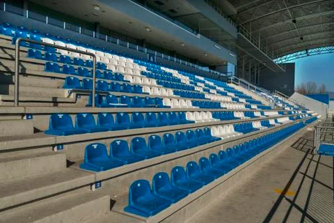 Empty bleachers - Stadium seats Stock Photos