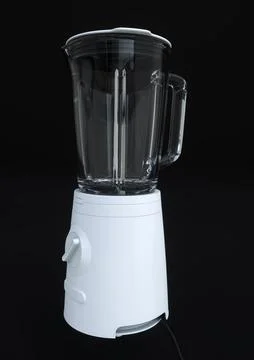 Empty Blender on a Black Studio Background. Minimal concept. 3D render. Illustrazione stock