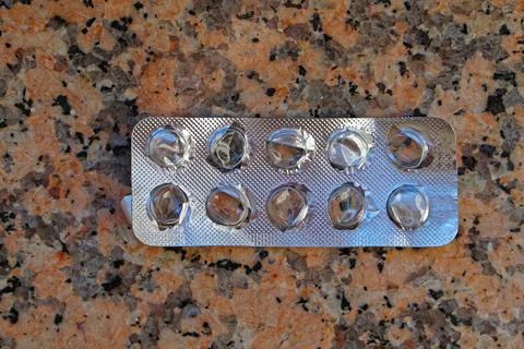 Empty blister foil Stock Photos