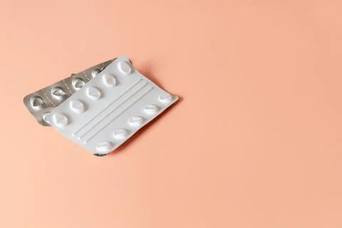 Empty blister pack. Pack of pills without tablets. Foto stock