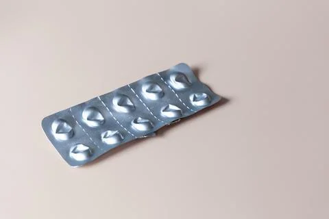 Empty blister pack. Pack of pills without tablets. Foto stock