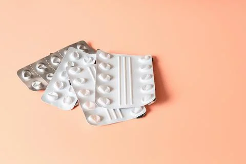 Empty blister pack. Pack of pills without tablets. Stock Photos