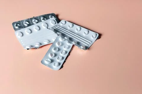 Empty blister pack. Pack of pills without tablets. Stock Photos
