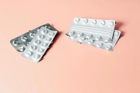 Empty blister pack. Pack of pills without tablets. Stock Photos