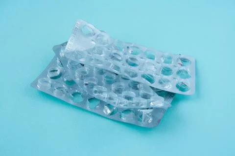 Empty blisters of pills Stock Photos