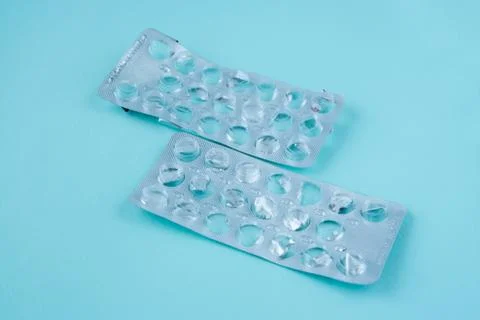 Empty blisters of pills Stock Photos