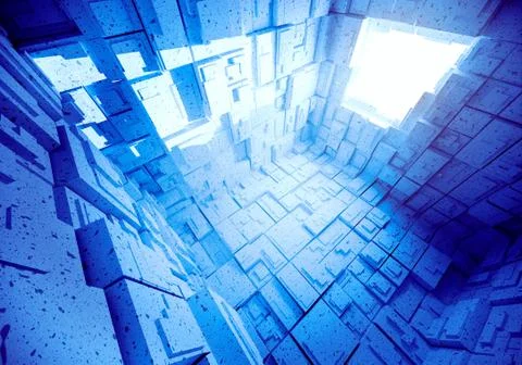 Empty blue abstract  room interior. Stock Illustration