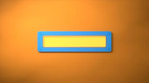 Empty blue banner frame on orange background 스톡 일러스트