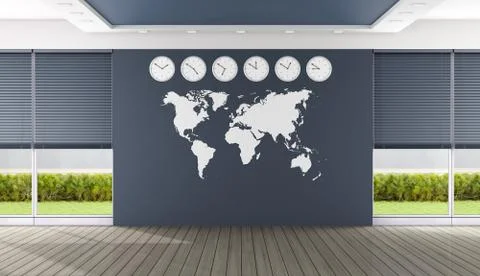 Empty blue boardroom Stock Illustration