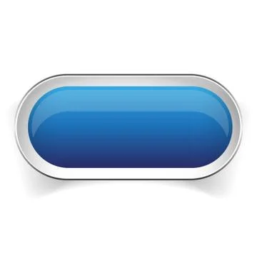 Empty blue button vector Stock Illustration