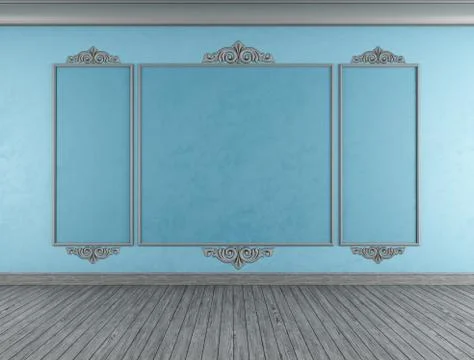 Empty blue classic room Stock Illustration