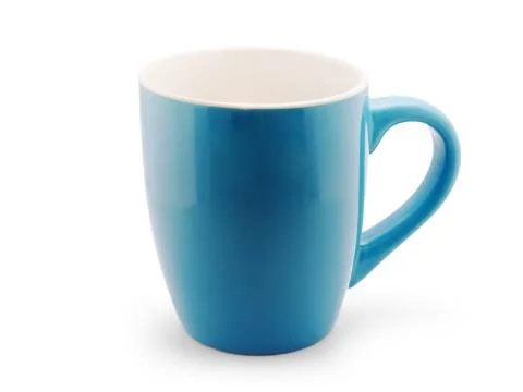 Empty blue coffe cup isolated on white Stock Photos