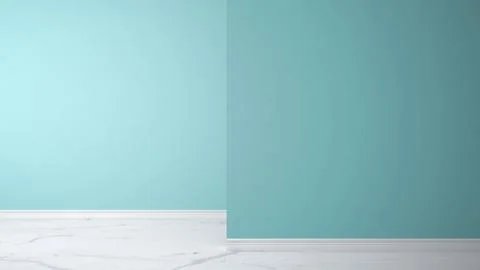 Empty blue interior with marble floor with foreground wall, concept architect Stock Illustration