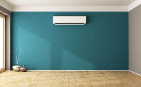 Empty blue living room Stock Illustration