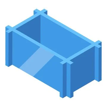 Empty blue metal skip for construction debris removal Stock Illustration