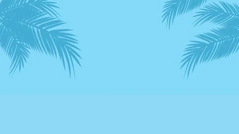 Empty blue palm silhouettes wall background. for sale online store present tr Stock Illustration