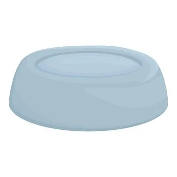 Empty blue pet bowl standing on white background Stock Illustration