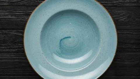 Empty blue plate 写真素材
