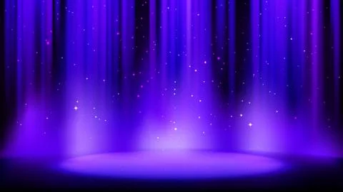 Empty blue purple scene with dark background, place lit by soft indigo spotlight Stock Illustration