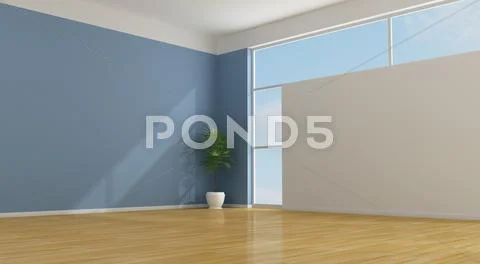 Empty blue room Stock Illustration