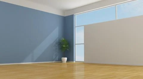 Empty blue room Stock Illustration