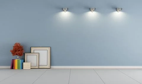 Empty blue room Stock Illustration