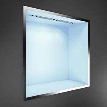 Empty blue showcase 스톡 일러스트