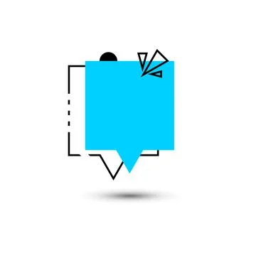 Empty blue sign speech bubble in memphis style. Modern icon or pictogram vector  イラスト素材