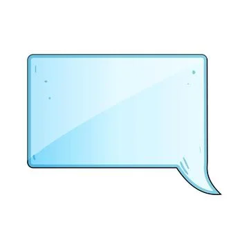 Empty blue speech bubble with glossy finish Ilustración de archivo