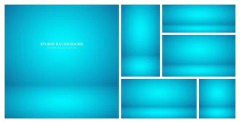 Empty blue studio abstract backgrounds with spotlight effect. Product showcase Stock Illustration