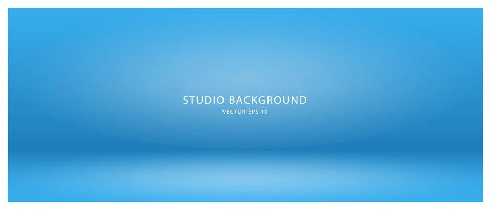 Empty blue studio background. An empty studio room for a photo shoot or Stock Illustration