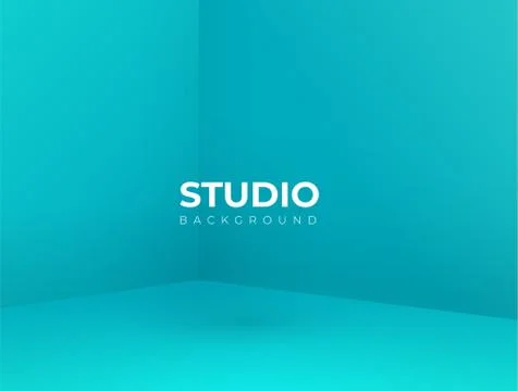Empty blue studio room, used as background for display your products - Vector Stock Illustration