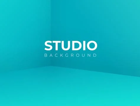 Empty blue studio room, used as background for display your products - Vector Stock Illustration