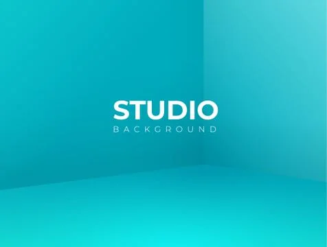 Empty blue studio room, used as background for display your products - Vector Stock Illustration