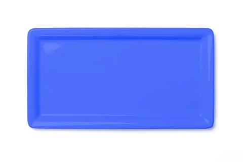 Empty blue violet plate isolated on white ,clipping path Stock Photos