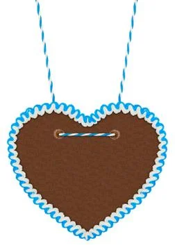 Empty blue white  gingerbread heart Stock Photos