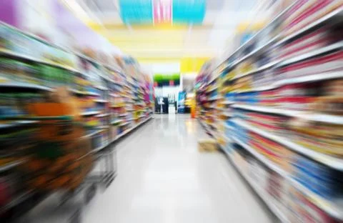 Empty Blur Supermarket Stock Photos