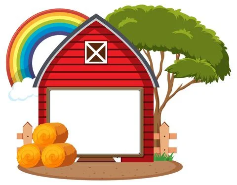 Empty board with barn farm Stock Illustration