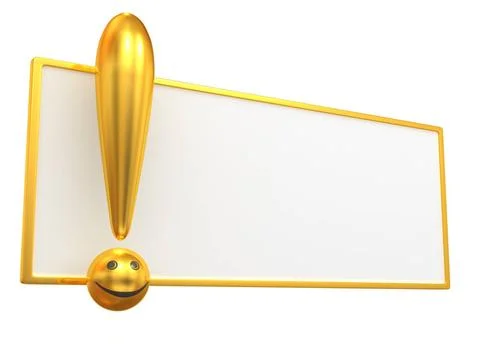 Empty board with exclamation mark. 3d Empty board with exclamation mark. 3... Stock Photos