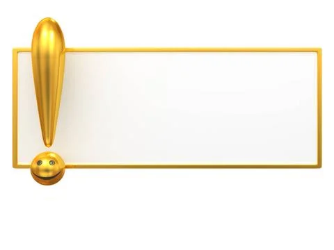 Empty board with exclamation mark. 3d Empty board with exclamation mark. 3... Stock Photos