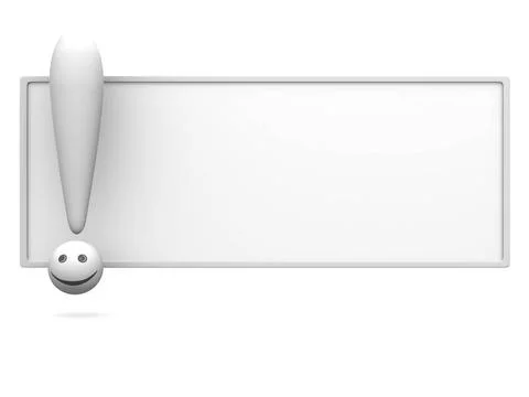 Empty board with exclamation mark. 3d Empty board with exclamation mark. 3... Stock Photos