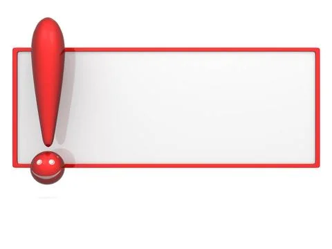 Empty board with exclamation mark. 3d Empty board with exclamation mark. 3... Stock Photos