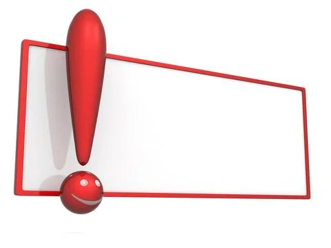 Empty board with exclamation mark. 3d Empty board with exclamation mark. 3... Stock Photos
