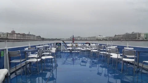 On an empty Board the ship Video stock 85093769